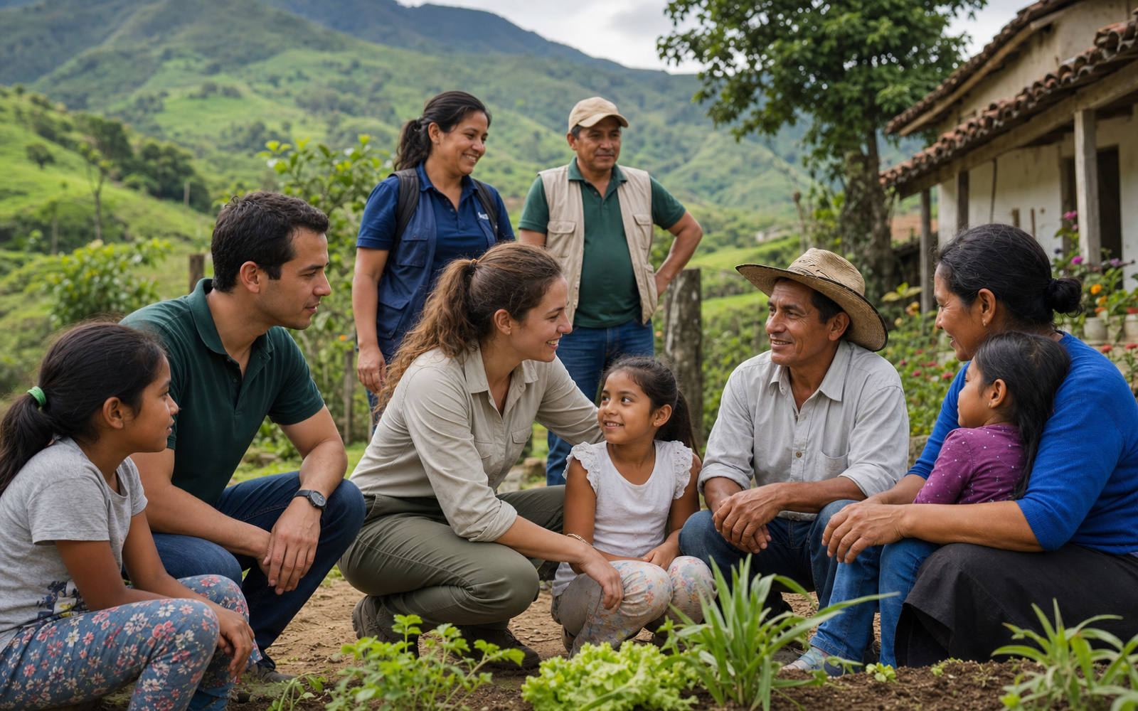 Equipo de la fundación con la comunidad